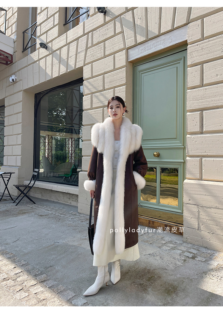 New 100% Real Fox Fur Big Fur Collar Coat Women's Warm Down Jacket
