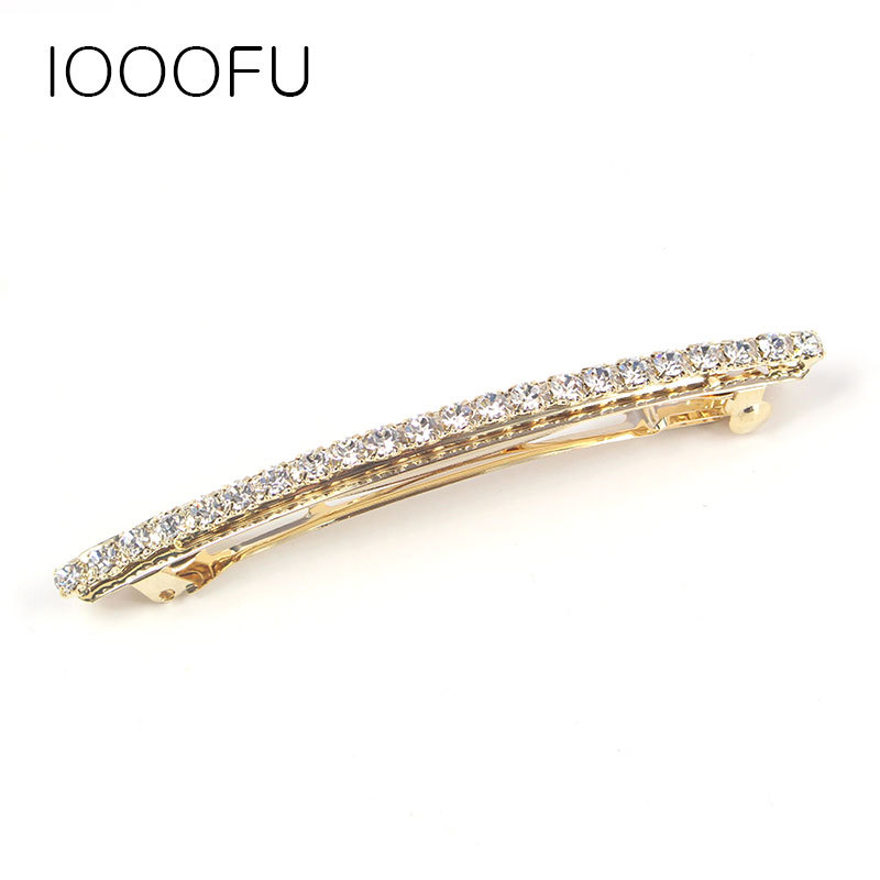 Rhinestone Full-Row Diamond Top Clip Spring Clip Korean Alloy Full-Diamond Ponytail Clip Large Size Small Size Bangs Diamond-Encrusted Horizontal Clip