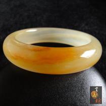 (Cloud Jade Workshop) Natural Yunnan Huanglongyu bracelet ice seed floating yellow Mountain gluten 58 laps MF024