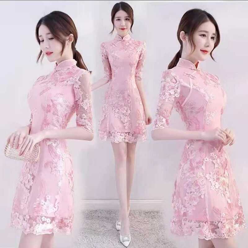 Improved Cheongsam Dress 2023 New Spring and Summer Daily Wear for Young Girls, Slimming Mid-Length Dress, Retro Chinese Style