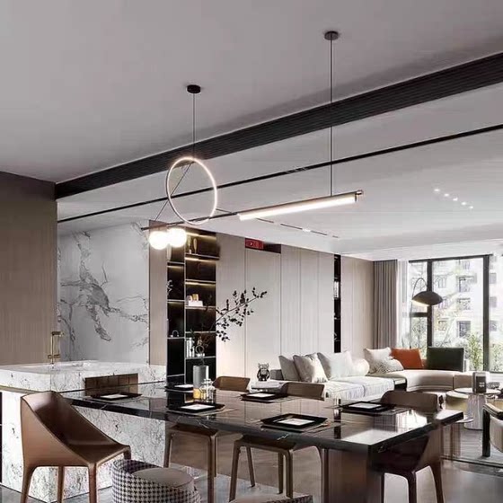 Scandinavian Simple Long Restaurant Bar Chandelier Commercial Office Space Designer Model Room Exhibition Hall Home Lamps