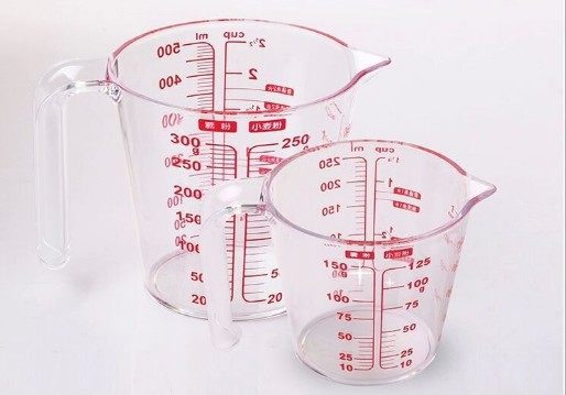 Double scale resin plastic measuring cup quantity 2000ml 2000ml 500ml 500ml 250ml 100ml