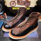 American khaki American retro thick-soled high-top leather trendy shoes men's handmade bikes short-face boots versatility and trendy shoes