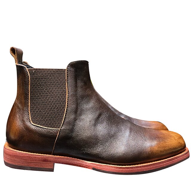 Retro British style high-top-toe round-toe Chelsea chimney boots mid-cut workwear Martin ເກີບສັ້ນຜູ້ຊາຍແລະແມ່ຍິງເກີບຫນັງແທ້