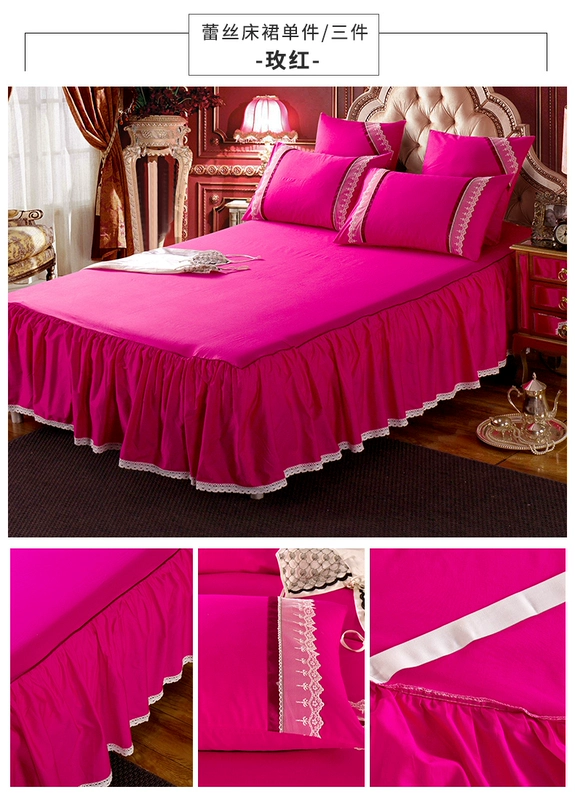 khăn trải giường cotton một mảnh giường giường nệm bìa bedspread váy cotton Khăn 1.8m 1,5m ba mảnh bảo vệ váy - Váy Petti