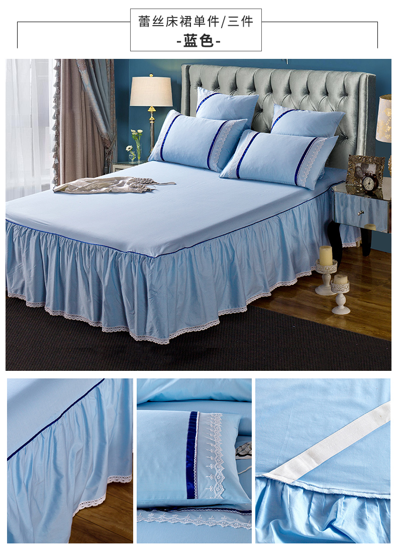 khăn trải giường cotton một mảnh giường giường nệm bìa bedspread váy cotton Khăn 1.8m 1,5m ba mảnh bảo vệ váy - Váy Petti ga giường có viền