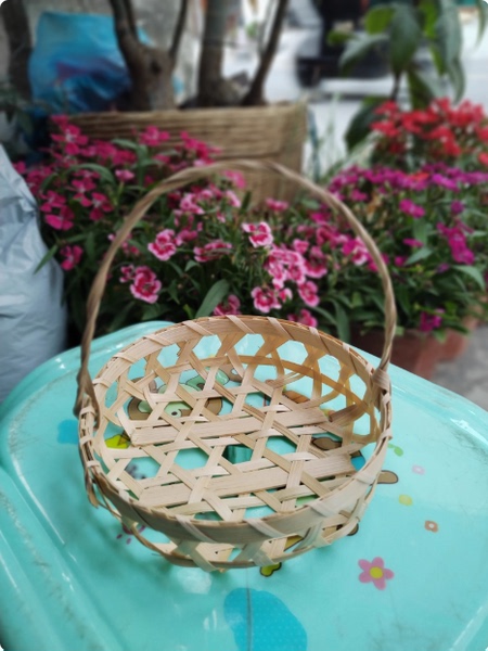 Milk Tofu Portable Small Bamboo Basket, Milk Tea Bamboo Basket, Basket for Fries, Basket for Fried Foods, Snack Tray, Bamboo Tray