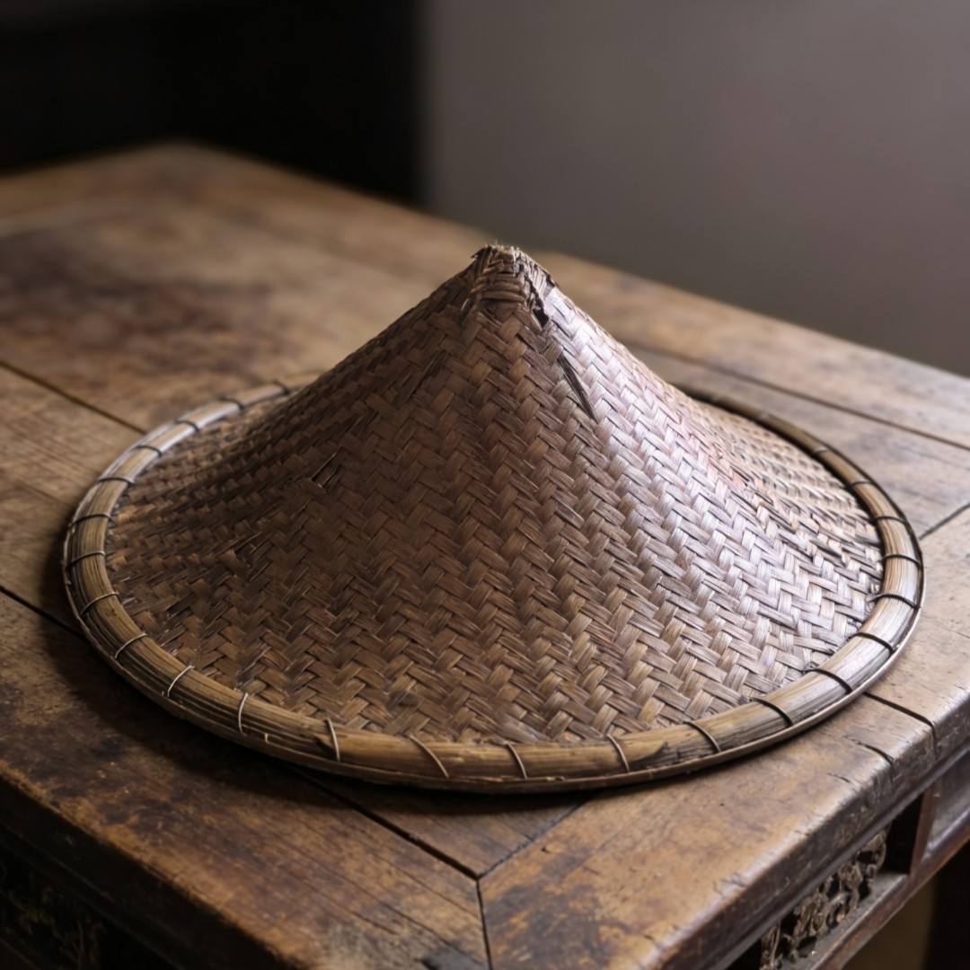 昔ながらの竹編みの麦わら帽子、防水・日焼け防止、農業用麦わら帽子、ダンス小道具、横店での撮影用竹帽子、武術用帽子