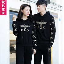 Couple sports suit womens spring autumn clothing 2021 new Chaulian hat leisure sweatshirt Two sets of fashion sportswear men