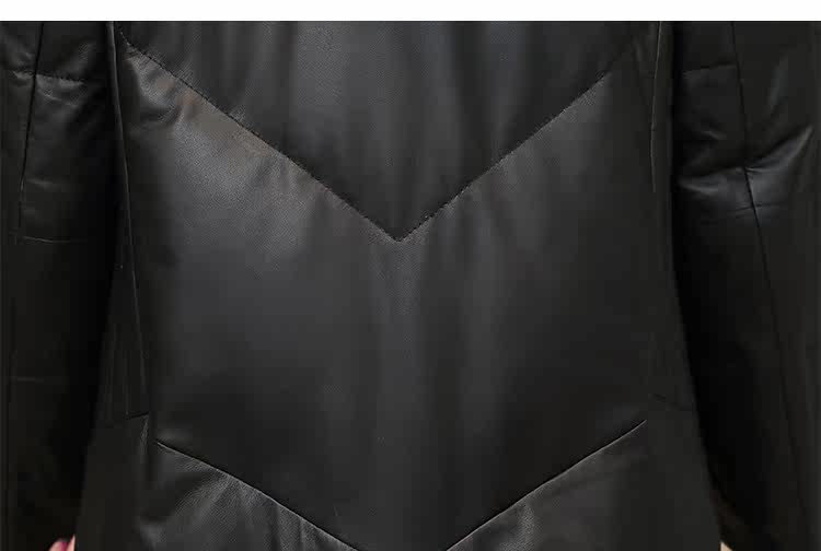 Кожаная куртка 真皮羽绒服女中长款宽松显瘦2020冬新款妈妈装海宁绵羊皮皮衣外套 Eternal statue