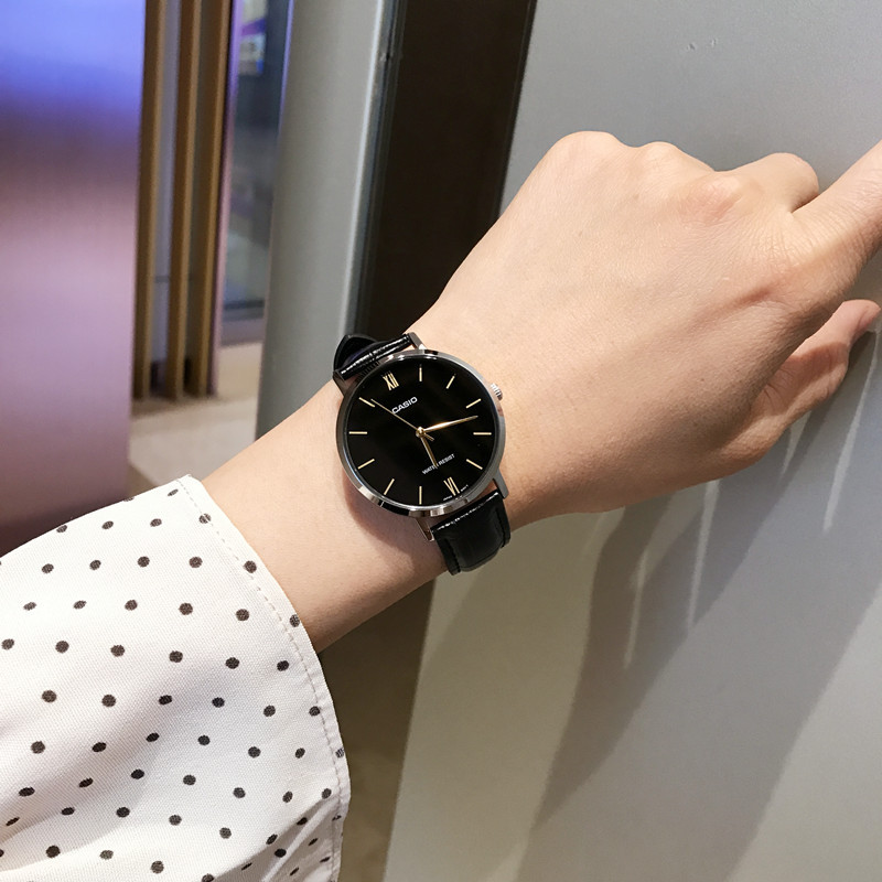 Casio Watch for Women, Genuine Hong Kong Women's Watch, Leather Strap, Waterproof, Japanese and Korean Style, Simple and Elegant, Fashionable Women's Watch