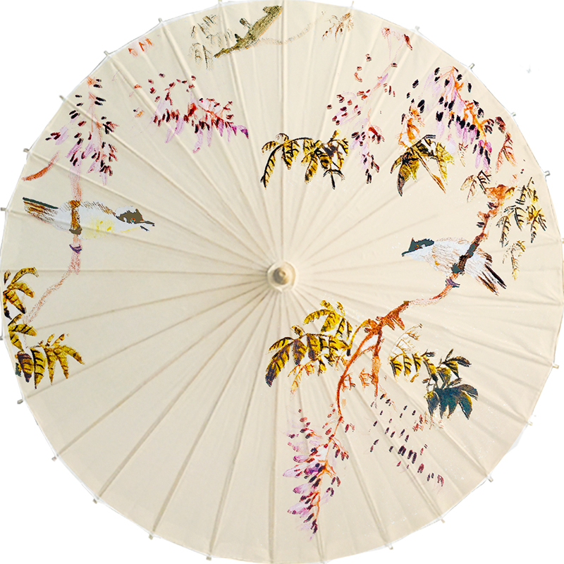 Luzhou Classical Oil Paper Umbrella Rain Protection Sun Protection) Ancient Umbrellas Ancient Umbrellas) White Cherry Blossom Dance Props Umbrella