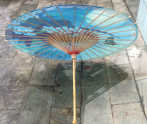 Luzhou oil paper umbrella Classical oil paper umbrella Costume umbrella paper umbrella Blue butterfly figure orchid butterfly gift idea