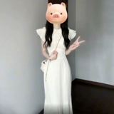 Приталенный корсет, летний гаечный ключ, элитная изысканная длинная юбка, французский стиль, крой «рыбий хвост», подходит для подростков