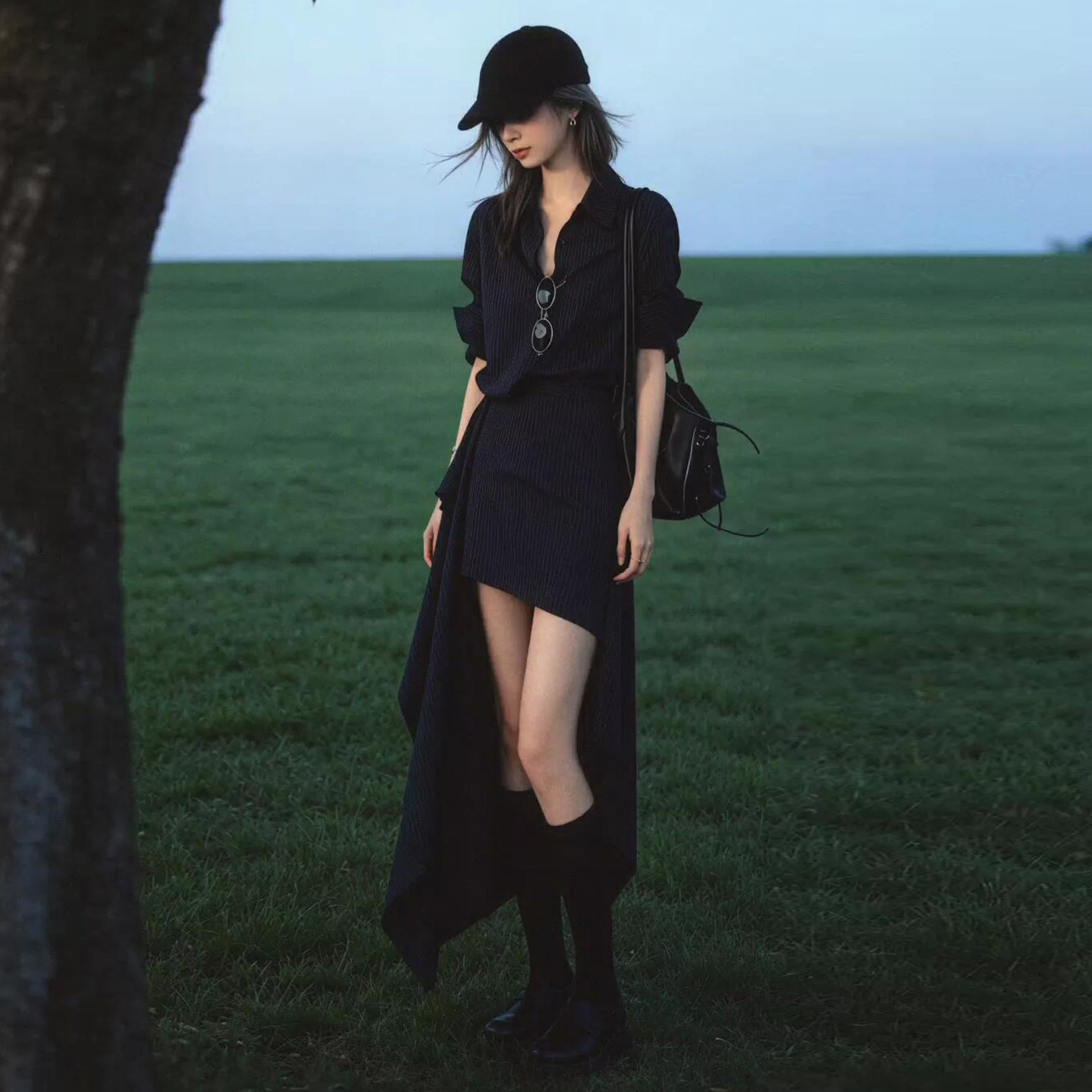 Trendy and Stylish Mature Striped Shirt Dress for Women, Autumn 2026 French Chic Outfit