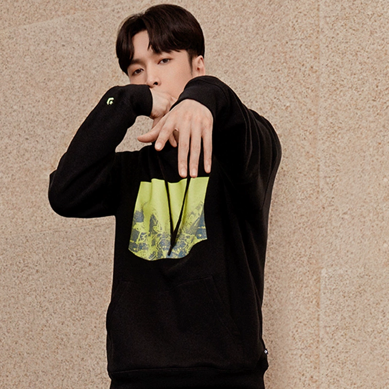 Converse áo len nam 2020 mùa thu và mùa đông mới Zhang Yixing áo chui đầu có mũ in cùng 10020816-A01 - Thể thao lông cừu / jumper