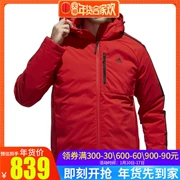 Adidas down jacket nam 2018 mùa đông mỏng phần trùm đầu màu đỏ ấm thể thao xuống áo khoác DM1971