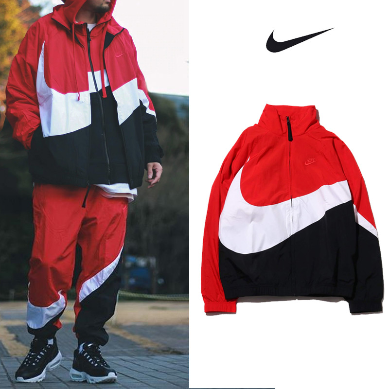 Nike nam 2019 BIG SWOOSH áo khoác thể thao móc lớn màu đen và trắng AR3133-010 - Áo khoác thể thao / áo khoác áo khoác lining nữ
