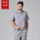 QD808 серый костюм с коротким рукавом