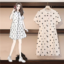 Maternity dress summer dress Mid-length fashion wave point loose large size trendy mom personality foreign style summer skirt