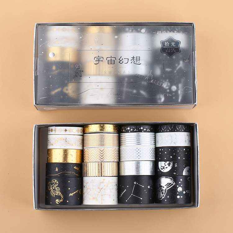 Fantasy Of The Universe20 volume suit Hand account Paper and tape Online red money gilding Hot silver Chinese style Ancient style Red-crowned crane cherry blossoms literature diy Lipstick decorate Stickers like a breath of fresh air Girlish heart Hand account source material