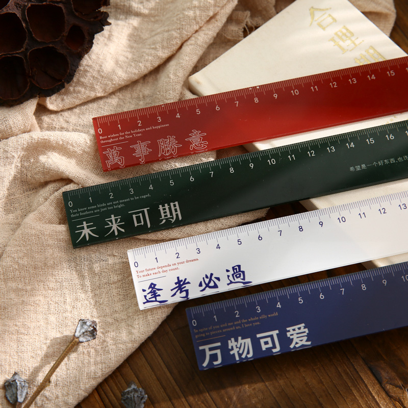 The future can be expected Acrylic ruler scale ruler ins wind creative solid color national tide wind inspirational text hand account drawing ruler Office ruler 20CM ruler drawing measurement Student stationery