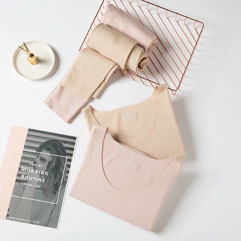 【 38.6婴儿肌】双面德绒保暖内衣套装无痕磨毛自发热纤维