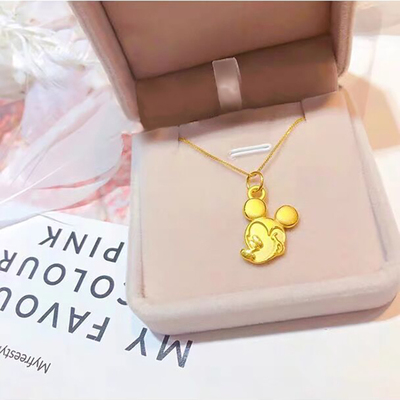 周大福同款限量版米奇吊坠项链