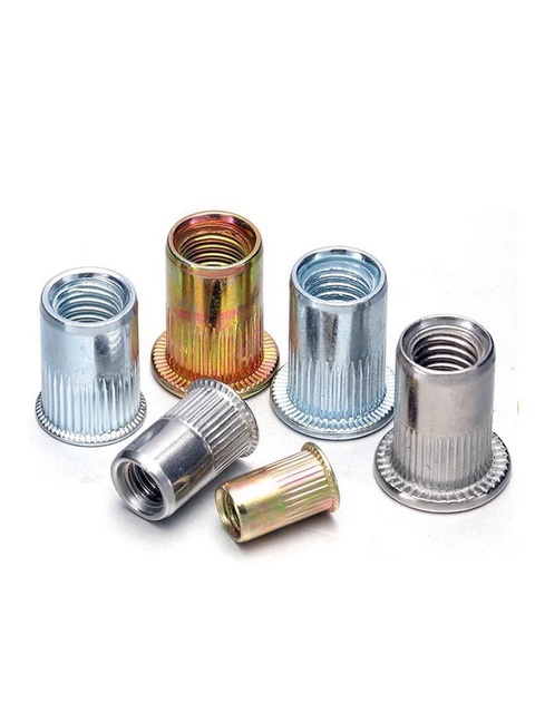 The manager recommends color-plated zinc-plated rivet nuts copper-aluminum stainless steel ink knurled vertical column pattern flat head rivet nuts