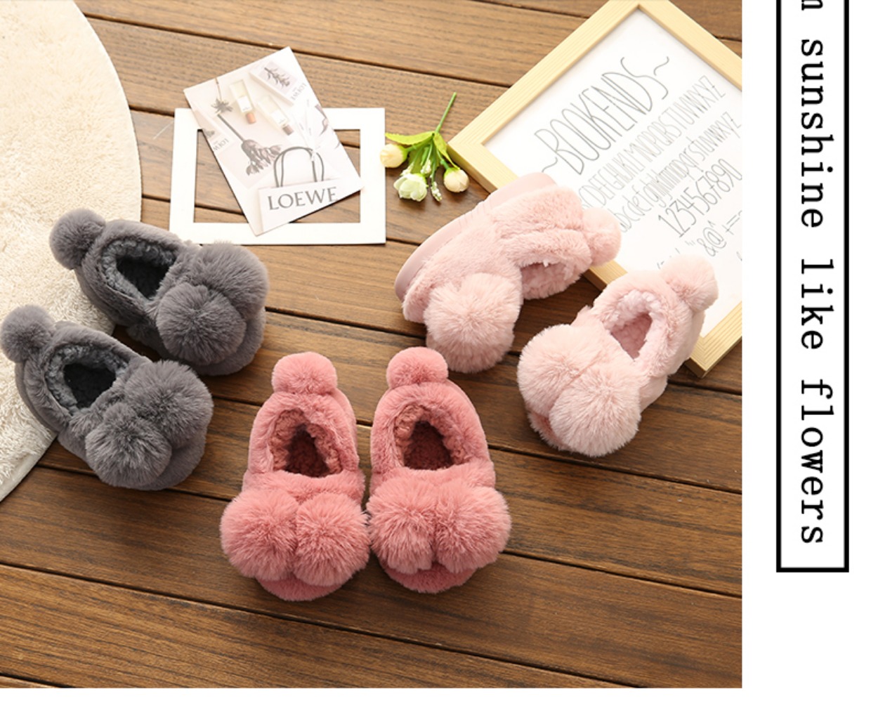 Dép cotton cho trẻ em mùa đông 1-3-8 tuổi Đàn ông và phụ nữ trẻ em giày bông tại nhà có dép chống trượt sang trọng cho cha mẹ dep đi trong nhà