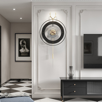 Nordic muted quartz clock large clock hanging clock Living room Creative light lavish style modern fashion clock bedroom home