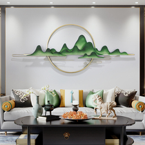 New Chinese Landscape Iron Art Bedroom Wall Decoration Living Room TV Background Wall Decoration Hanging Decoration Light Lavish Dining Room Metal Pendant