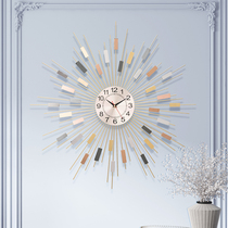 Mute Nordic metal creative fashion clock clock wall clock modern simple home living room personality quartz clock