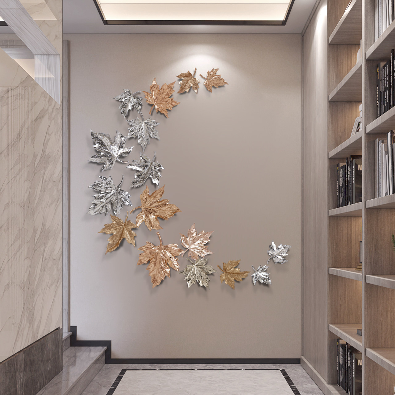 Wall decoration Furnishing Accessories in the family Genguan Bedroom Wall Living Room Light Extravagant DIY Background Wall Pendant Maple Leaf-Taobao