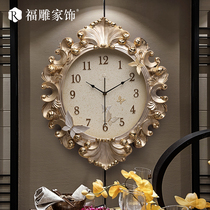 Fu Diao original mute European wall clock fashion art wall watch Quartz clock decoration American retro high-end clock