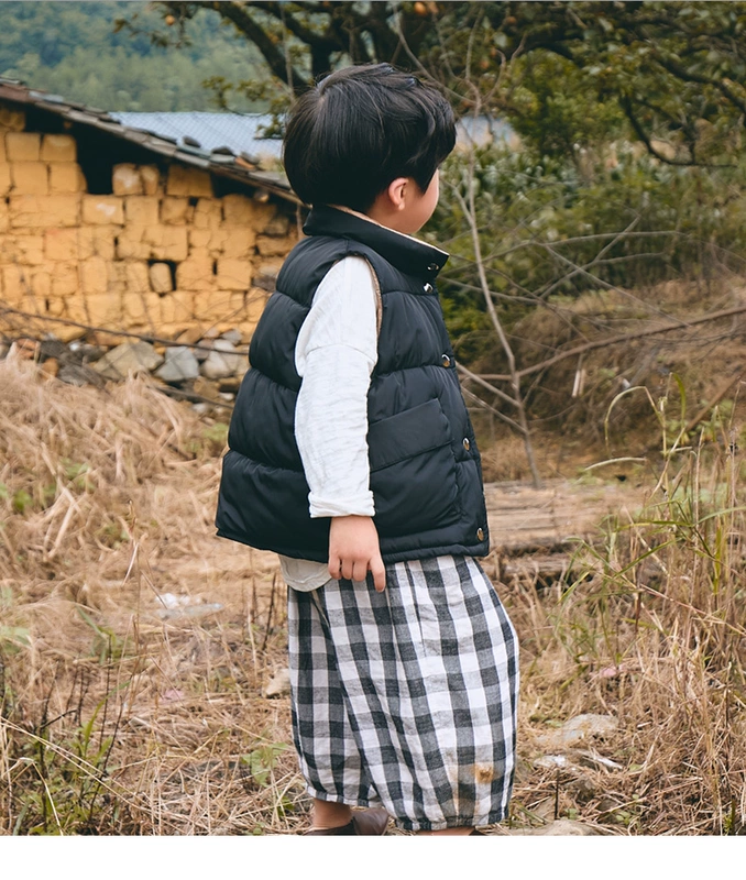 Mùa thu đông trẻ em mới xuống áo cotton bé trai và bé gái áo ấm cotton cho bé mặc đứng cổ áo vest chống mùa áo gile phao trẻ em