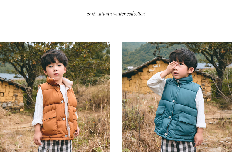 Mùa thu đông trẻ em mới xuống áo cotton bé trai và bé gái áo ấm cotton cho bé mặc đứng cổ áo vest chống mùa ao quan tre em