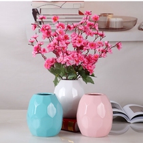 Round ceramic vase dried flower flower flower arrangement flower flower arrangement creative Nordic style home living room decorations ornaments