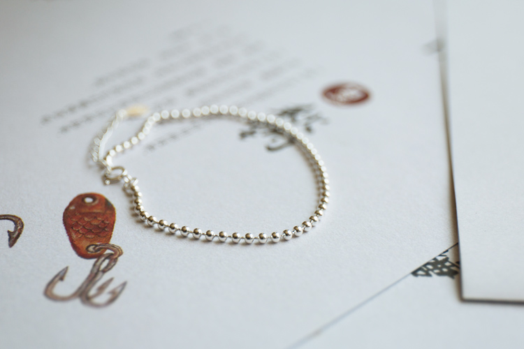 Watery Years 925 sterling bạc đơn giản và linh hoạt Khí chất thanh lịch Mini Silver Peas Bracelet hoặc vòng chân - Vòng chân lắc chân chuông