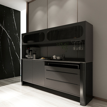 Italian minimalist solid wood dining sideboard wine cabinet integrated against the wall multi-functional kitchen locker light luxury with door high cabinet