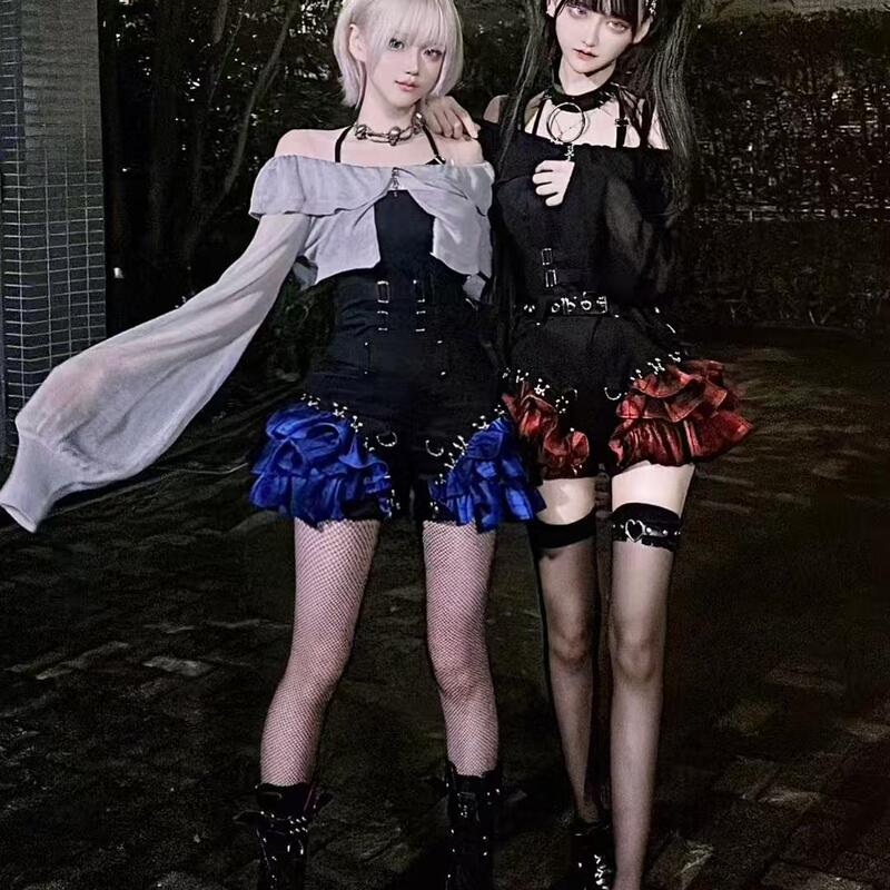 Salted Fish Legend New Edition Dd Original D Hot Girl Subculture Y2K Lace Tube Top Studded Dark Style Suspender Jumpsuit