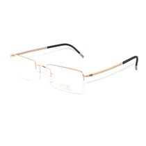 New Silhouette SIL5491 Half Frame Ultra Light Titanium Plated 23k Gold Casual Myopia Frame