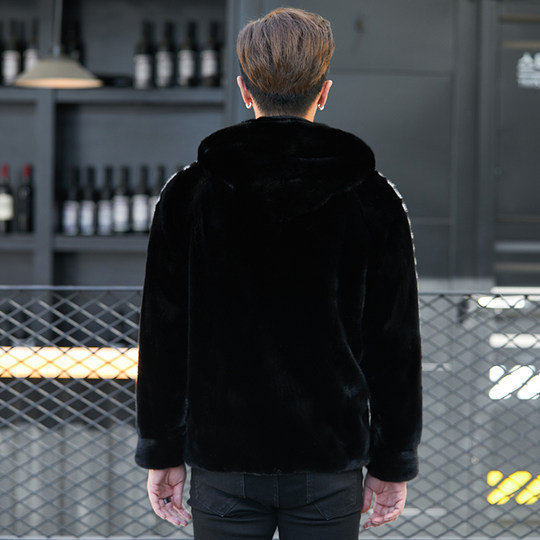 2025 Winter Neue Nerz Pelzmantel männer Ganze Nerz Mit Kapuze Pelz Jacke Nerz Pelz Jacke Samt Trendy