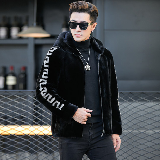 2025 Winter Neue Nerz Pelzmantel männer Ganze Nerz Mit Kapuze Pelz Jacke Nerz Pelz Jacke Samt Trendy