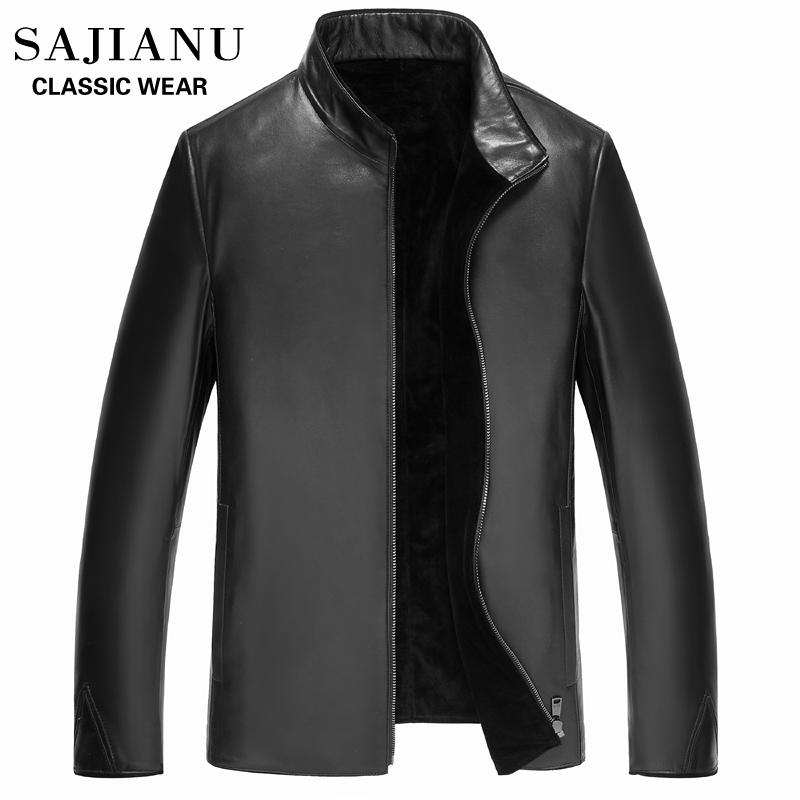 Men's imported first layer sheep leather leather jacket stand collar leather slim jacket Haining leather single layer leather men