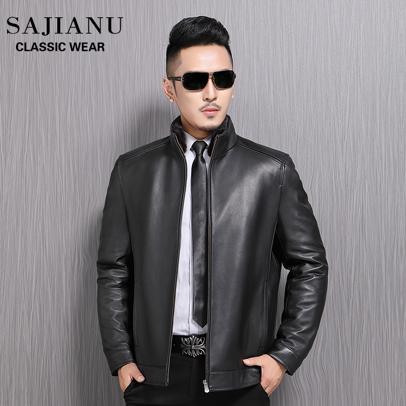 2021 new Haining men's leather down jacket sheepskin mink stand-up collar jacket autumn and winter leather fur coat