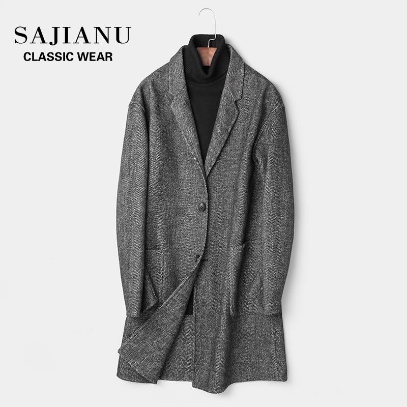 Sagano Winter Mao Cover for a Long Male Young Man Wool Wool Clothes for Male and Korean