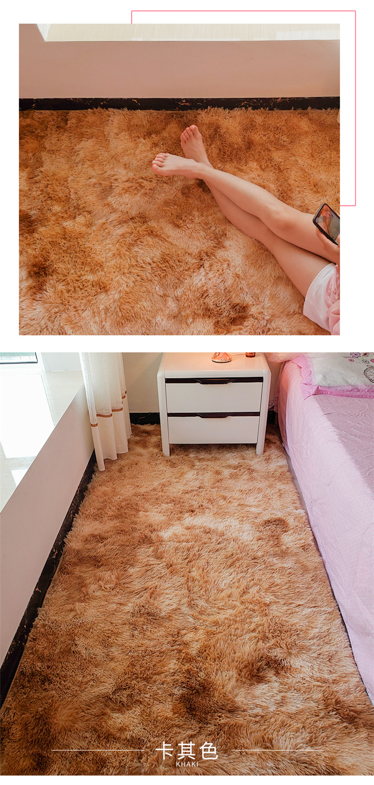 Bắc Âu gió tie-nhuộm đầu giường thảm phòng khách phòng ngủ cô gái cloakroom tròn variegated gradient mat mat - Thảm thảm trang trí phòng khách