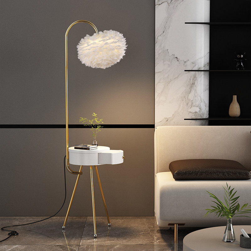 Post-modern floor lamp simple Nordic ins style living room sofa side bedside cabinet drawer with shelf vertical
