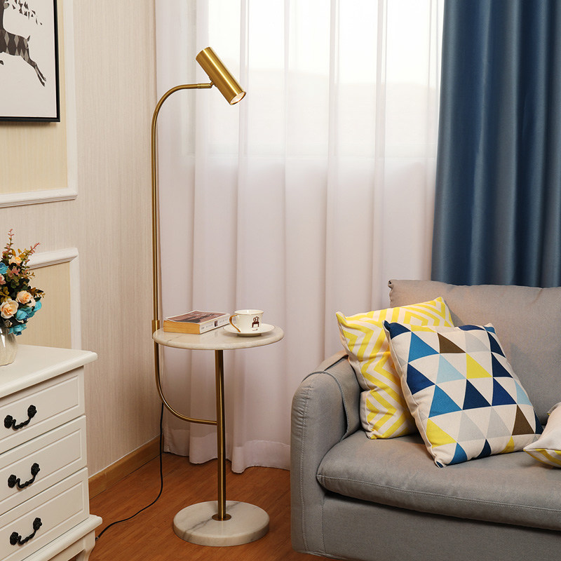 Imperial Art Brief Post Modern Nordic Style American Living Room Bedroom Sofa Marble Golden Tea Table Floor Lamp